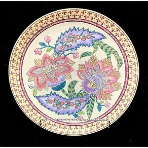 Bainbridge Toyo Pink & Purple Flowers Chinoiserie 10.5" Raised Relief Plate